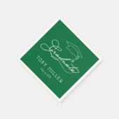 Pet Elegant Script Afstudeerder | Groen Afstuderen Servet (Hoek)