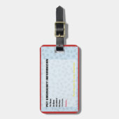 Pet Emergency Information Kaart v2 Bagagelabel (Voorkant verticaal)