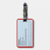 Pet Emergency Information Kaart v2 Bagagelabel (Achterkant verticaal)