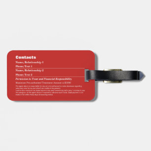 Pet Emergency Information Kaart v6 Bagagelabel
