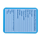 Pet Emergency Information Magnet Magneet (Horizontaal)
