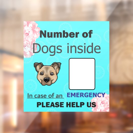 Pet Emergency Window Cling Raamsticker (Vel 2)