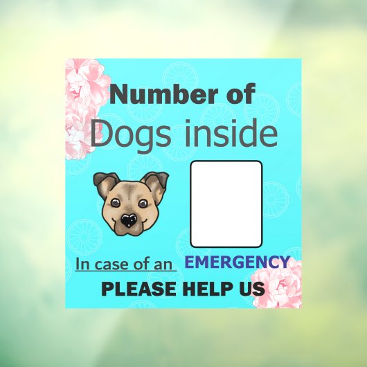 Pet Emergency Window Cling Raamsticker (Vel 3)