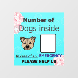 Pet Emergency Window Cling Raamsticker