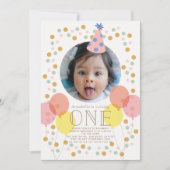 Pet en ballonnen Roze foto 1 oktober Kaart (Voorkant)