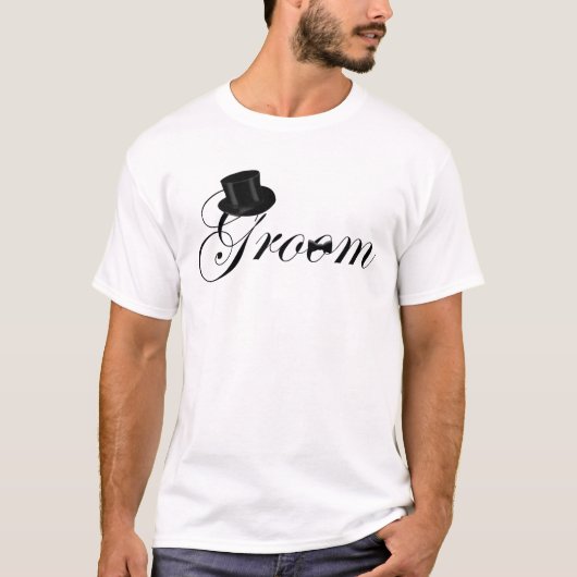 Pet en boog Stropdas "Groom" Shirt (Voorkant)