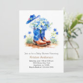 Pet en Boots Wild West Baby shower Kaart (Staand voorkant)