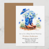 Pet en Boots Wild West Baby shower Kaart (Voorkant / Achterkant)