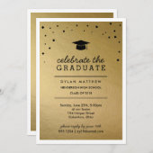 Pet en Confetti Gold Afstuderen Kaart (Voorkant / Achterkant)