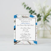 Pet en Diploma Border Afstuderen Invitation Informatiekaartje (Staand voorkant)