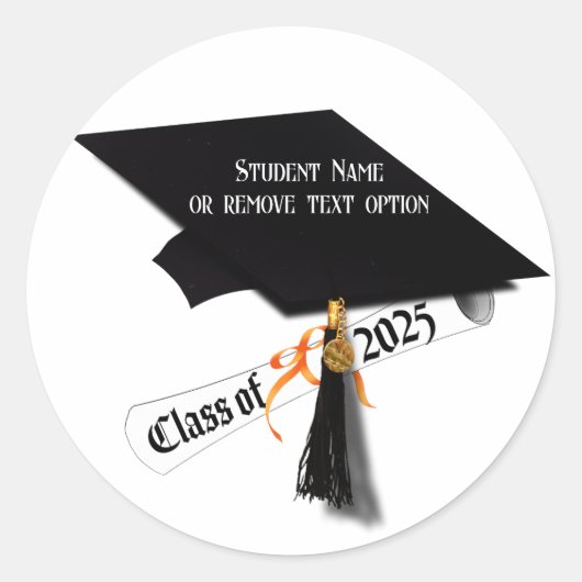 Pet en Diploma Klasse van 2025 Afstuderen Ronde Sticker (Voorkant)