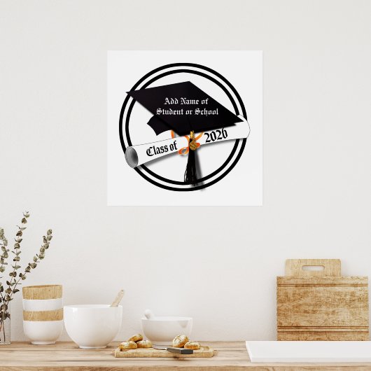 Pet en Diploma Klasse van 2026 Afstuderen Poster (Keuken)