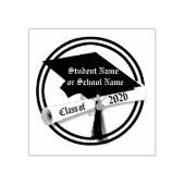 Pet en Diploma Klasse van 2026 Afstuderen Rubberstempel (Afrduk)
