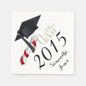 Pet en diplomaat 2015 Graduation Party Napkins Servet (Voorkant)
