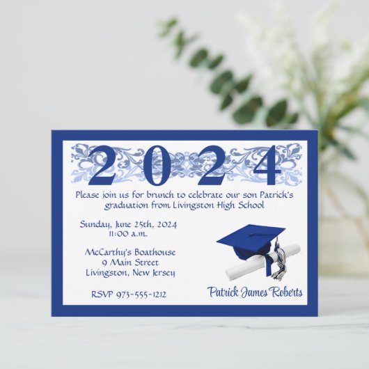 Pet en diplomaat, Afstuderen van White en Royal Bl Kaart (Staand voorkant)