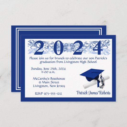 Pet en diplomaat, Afstuderen van White en Royal Bl Kaart (Voorkant / Achterkant)