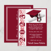 Pet en diplomaat, kardinaal rood achtergrond Afstu Kaart (Voorkant / Achterkant)