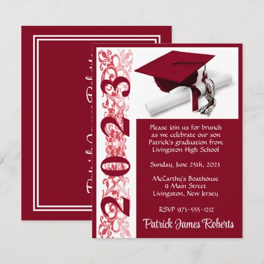 Pet en diplomaat, kardinaal rood achtergrond Afstu Kaart (Voorkant / Achterkant)