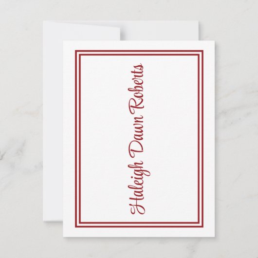 Pet en diplomaat, kardinaal rood Afstuderen Kaart (Achterkant)