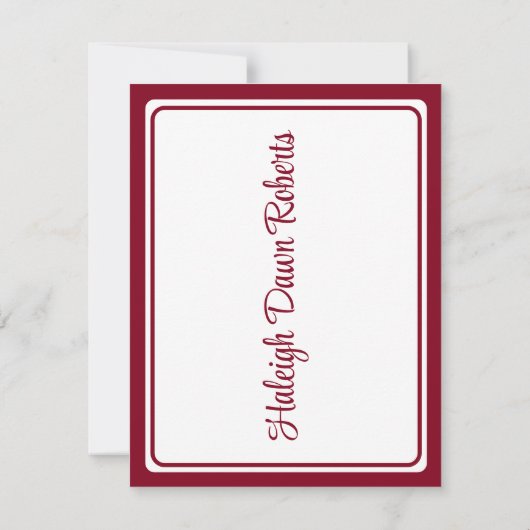 Pet en diplomaat, kardinaal rood Afstuderen Kaart (Achterkant)