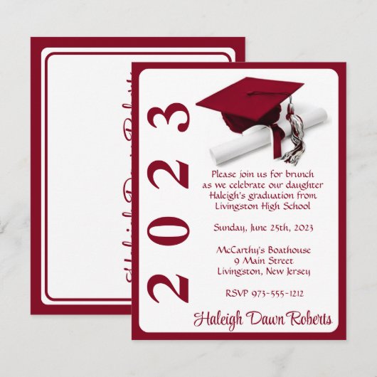 Pet en diplomaat, kardinaal rood Afstuderen Kaart (Voorkant / Achterkant)