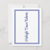 Pet en diplomaat, koninklijk blauw en wit Afstuder Kaart (Achterkant)