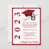 Pet en diplomaat, rood Afstuderen Kaart (Voorkant)