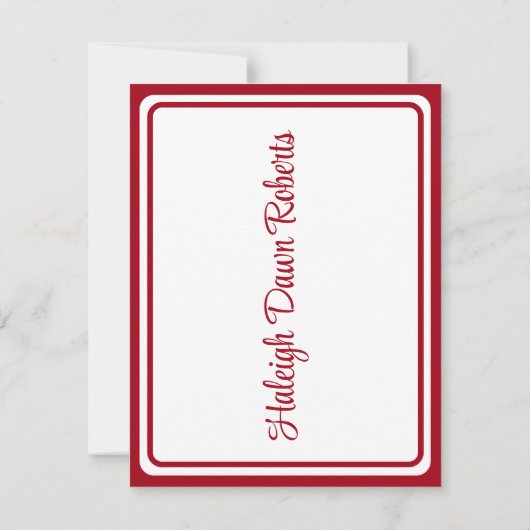 Pet en diplomaat, rood Afstuderen Kaart (Achterkant)