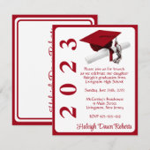 Pet en diplomaat, rood Afstuderen Kaart (Voorkant / Achterkant)