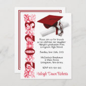 Pet en diplomaat, rood Afstuderen Kaart (Voorkant / Achterkant)