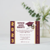 Pet en diplomaat Varsity Maroon & Gold Afstuderen Kaart (Staand voorkant)