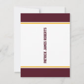 Pet en diplomaat Varsity Maroon & Gold Afstuderen Kaart (Achterkant)