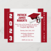 Pet en diplomaat Varsity Red & Grey Afstuderen Kaart (Voorkant / Achterkant)