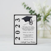 Pet en diplomaat, zwart en zilver Afstuderen Kaart (Staand voorkant)