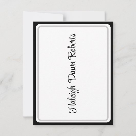 Pet en diplomaat, zwart en zilver Afstuderen Kaart (Achterkant)