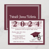 Pet en diplomatie, Afstuderen van White & Maroon Kaart (Voorkant / Achterkant)