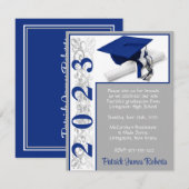 Pet en diplomatie, blauw en grijs Afstuderen Kaart (Voorkant / Achterkant)
