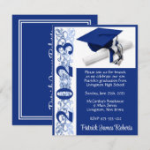 Pet en diplomatie, blauwe achtergrond Afstuderen Kaart (Voorkant / Achterkant)