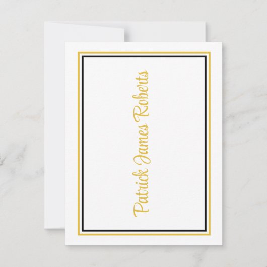 Pet en diplomatie, goud en zwart Afstuderen Kaart (Achterkant)