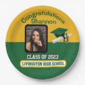 Pet en diplomatie, Groen en Gold Afstuderen Papieren Bordje (Voorkant)