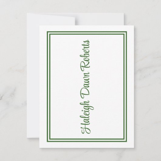 Pet en diplomatie, groen en wit Afstuderen Kaart (Achterkant)