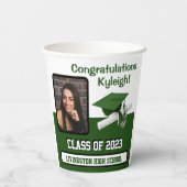 Pet en diplomatie, groen en wit Afstuderen Papieren Bekers (Achterkant)