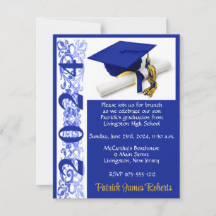 Pet en diplomatie, koninklijk blauw/goudAfstuderen Kaart
