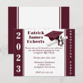 Pet en diplomatie, maroon en wit Afstuderen Kaart (Voorkant / Achterkant)