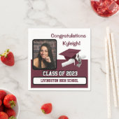 Pet en diplomatie, maroon en wit Afstuderen Servet (Insitu)