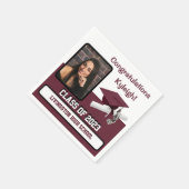 Pet en diplomatie, maroon en wit Afstuderen Servet (Hoek)