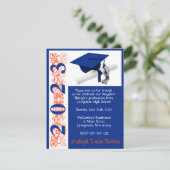 Pet en diplomatie, Oranje en blauw Afstuderen Kaart (Staand voorkant)