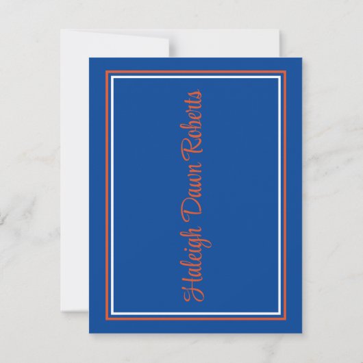 Pet en diplomatie, Oranje en blauw Afstuderen Kaart (Achterkant)