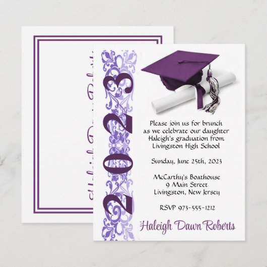 Pet en diplomatie, Paars Afstuderen Kaart (Voorkant / Achterkant)