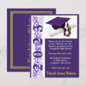 Pet en diplomatie, Paars en goud Afstuderen Kaart (Voorkant / Achterkant)